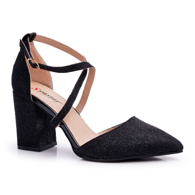 SEA Naisten Avokkaat Kantapää Glitter Musta Perset monivärinen