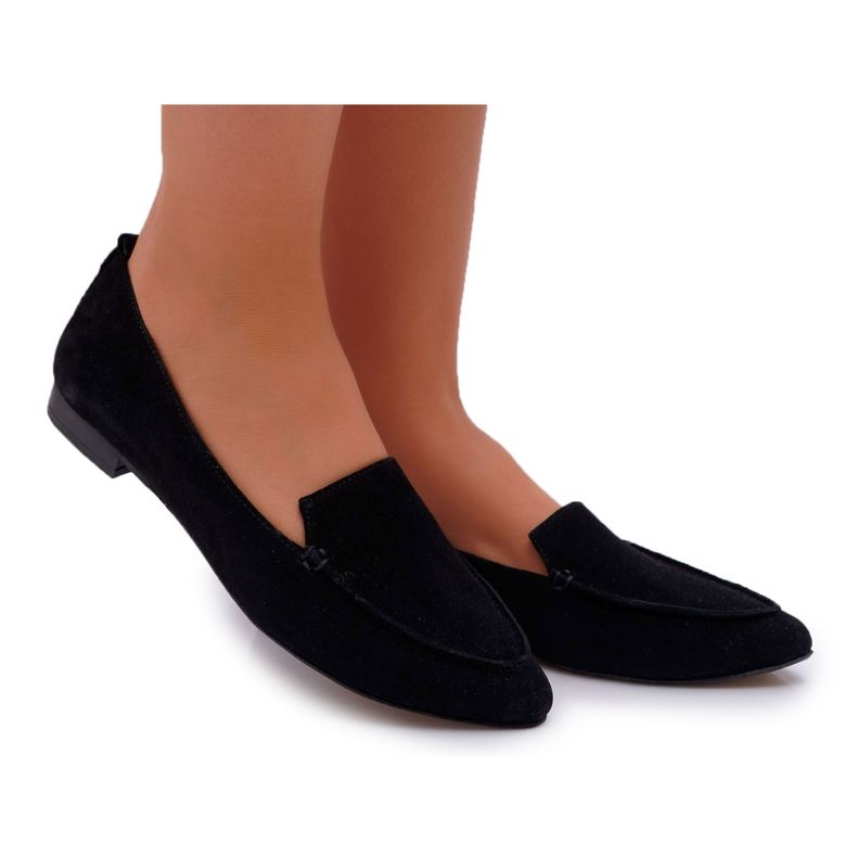 Nicole Naisten Loaferit Suede Nahka Loafers Musta Homny