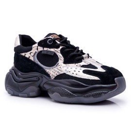 Naisten urheilukengät Big Star, Daniel Lopez, musta ja kulta FF274A524 keltainen