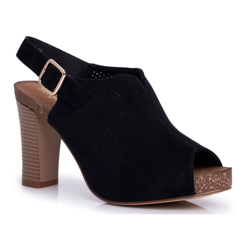 Naisten sandaalit korkealla korolla Sergio Leone SK855 Musta Senillo