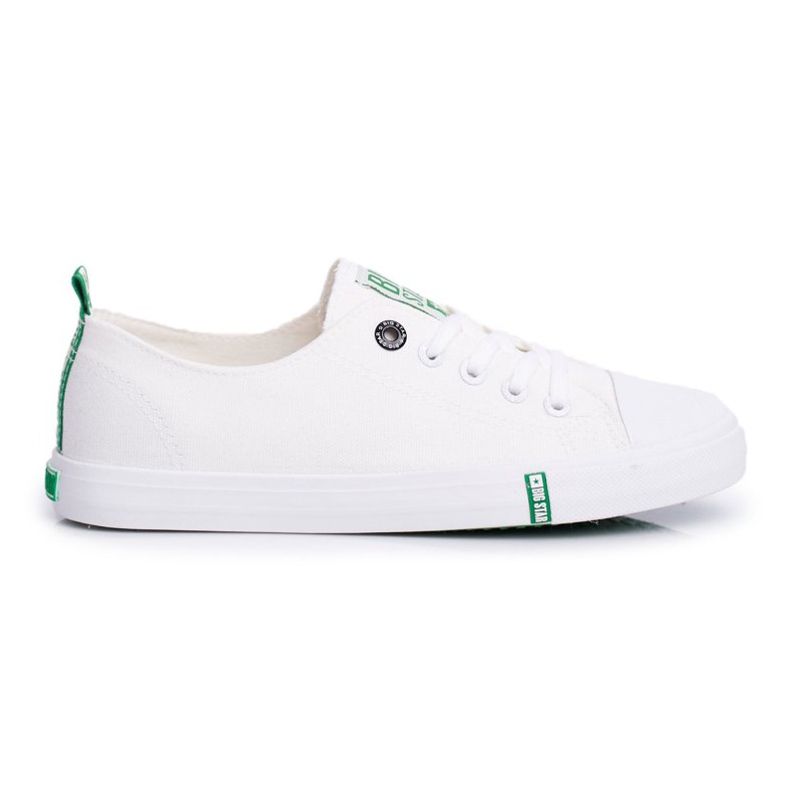 Naisten lenkkarit Big Star Green -White FF274088 valkoinen