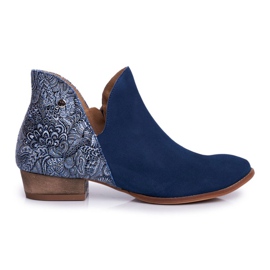 Naisten matalat saappaat Maciejka Spring Nahka Navy Blue 04091-47 tummansininen
