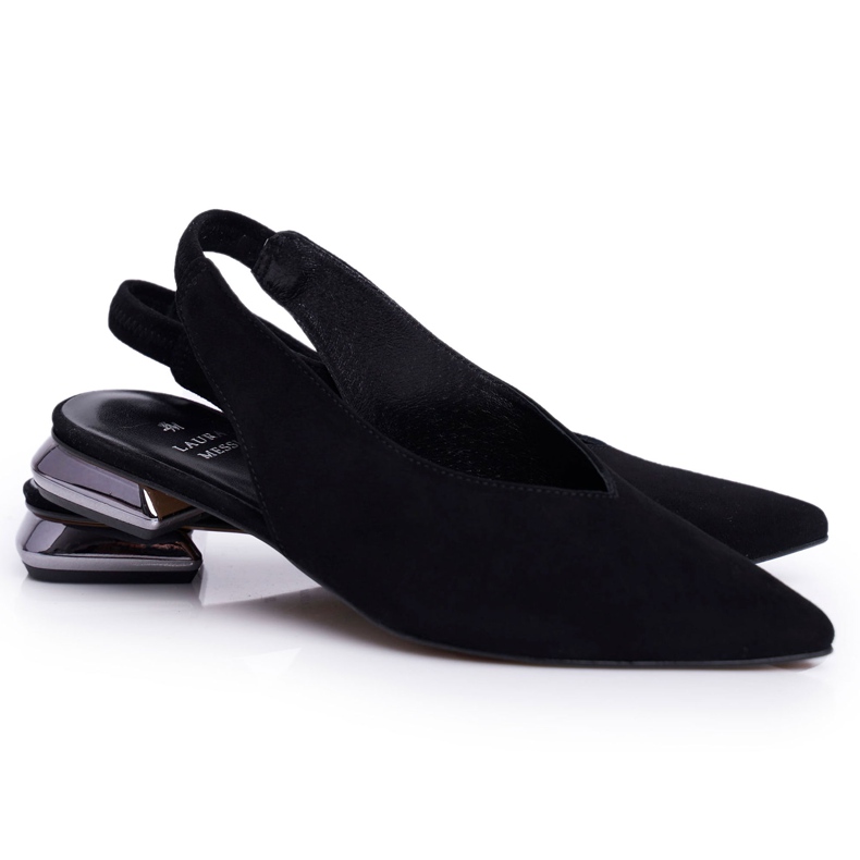 Naisten ballerinat Laura Messi Nahka Musta 2127