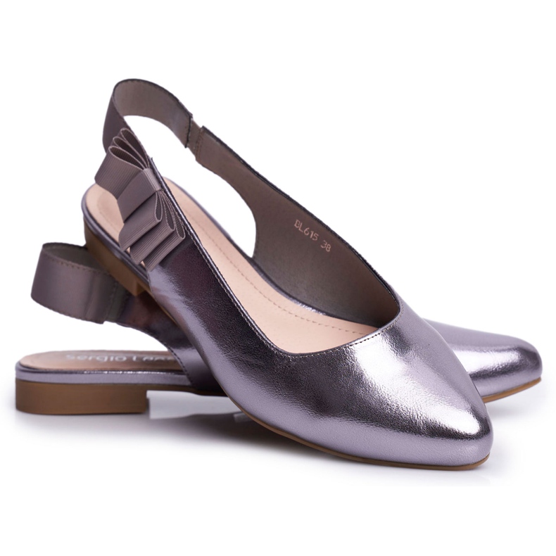 Naisten ballerinat Sergio Leone Silver Metallic BL615 Lilon harmaa