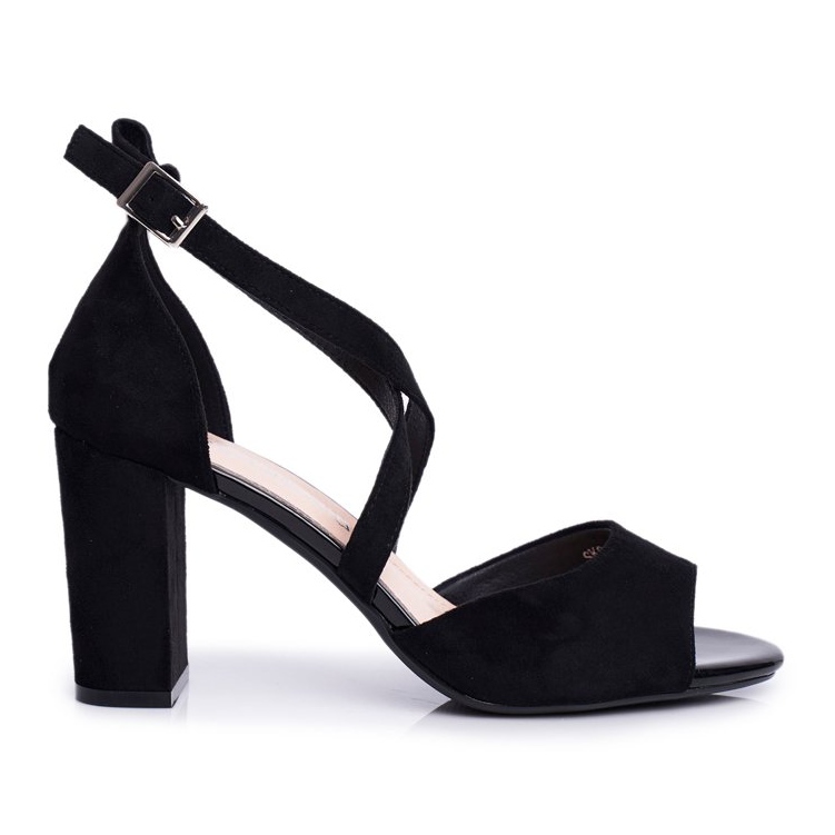 Naisten sandaalit korkealla korolla Sergio Leone musta SK865