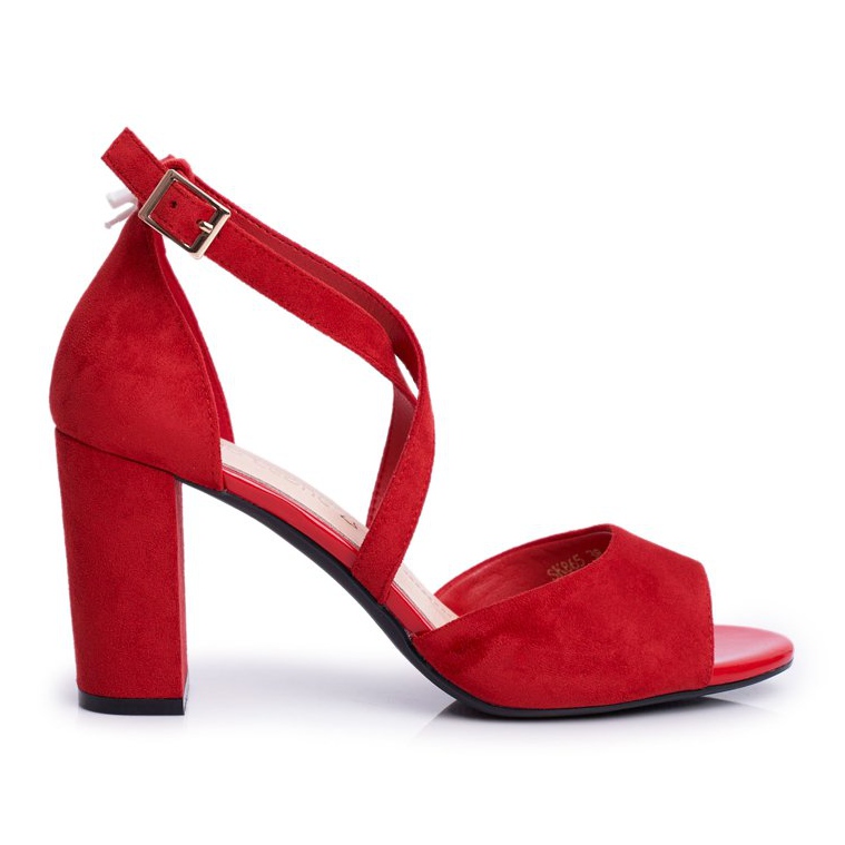 Naisten sandaalit korkokenkiä Sergio Leone Red SK865 punainen