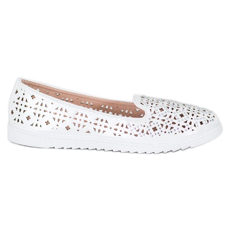 Weide Herrat kristallien kanssa valkoinen