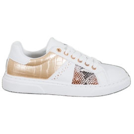 SHELOVET Mukavat valkoiset lenkkarit valkoinen keltainen