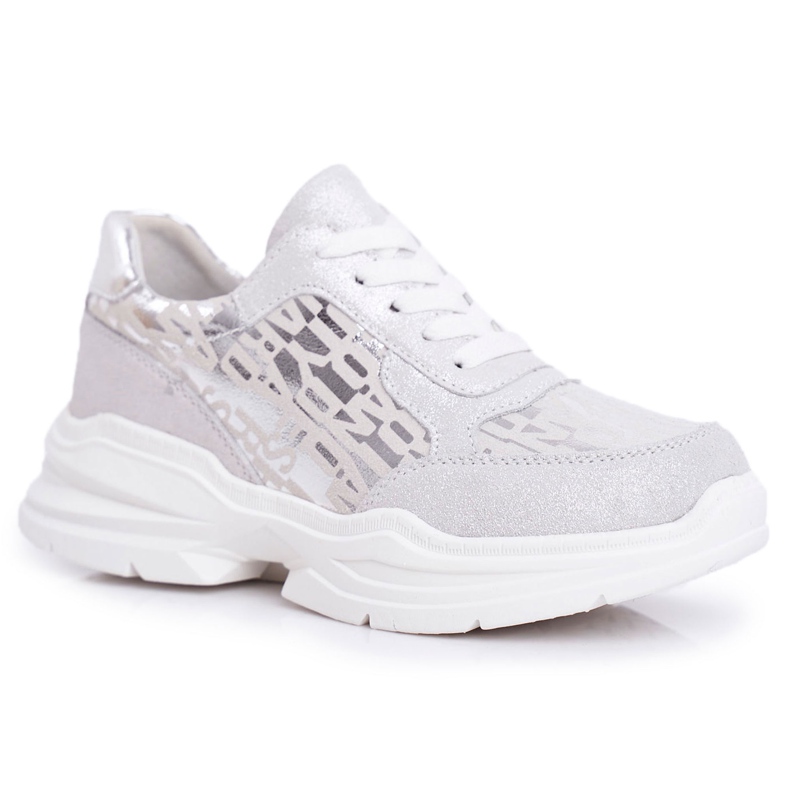 S.Barski Naisten urheilujalkineet Nahkaiset hopeakengät Palm Bay harmaa