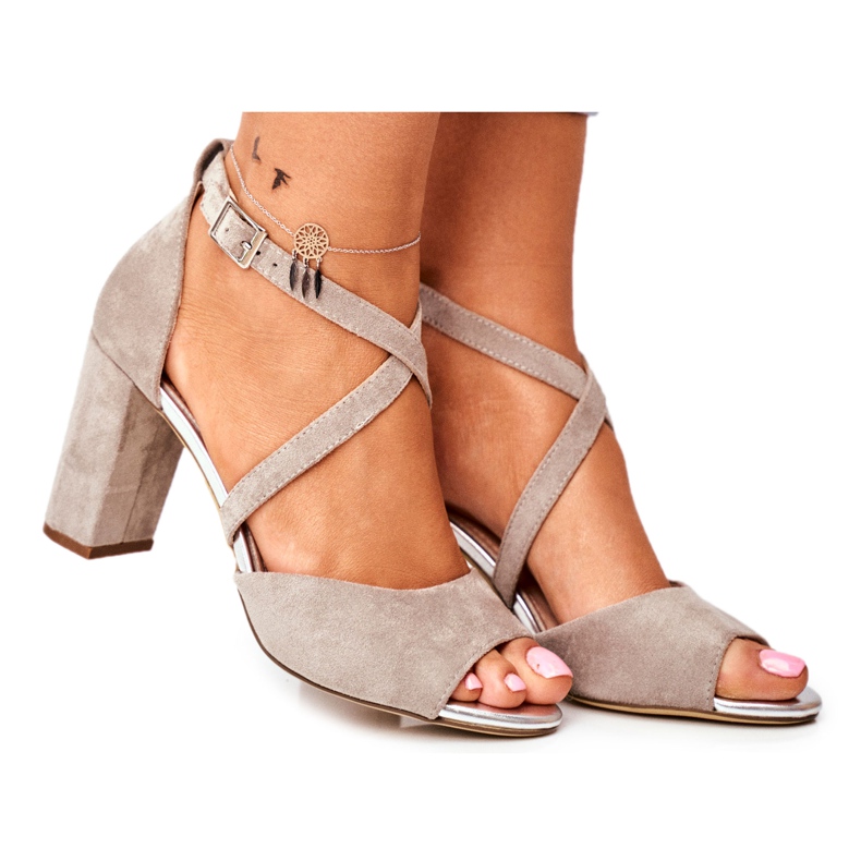 Naisten sandaalit korkokenkiä Sergio Leone harmaa SK865