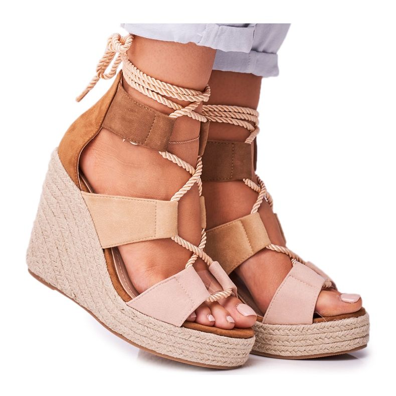 Bellucci Naisten sandaalit Wedge Espadrilles Beige Beautiful One