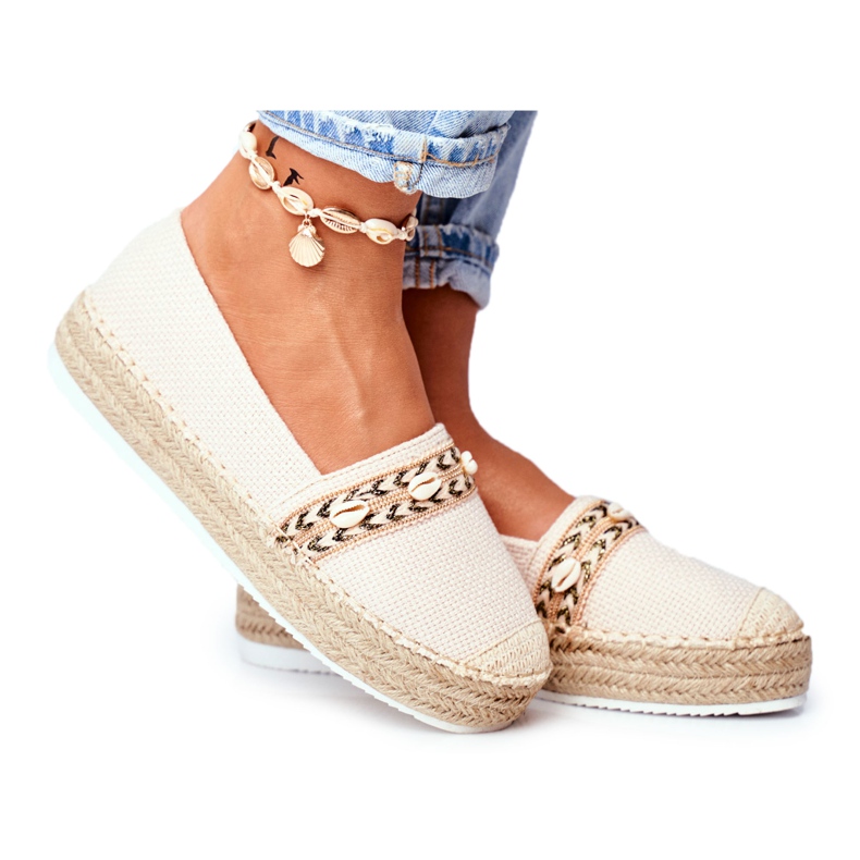 HAN Naisten Espadrillit Beige -pellava -alustalla Mindi