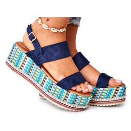 FW1 Naisten sandaalit On Wedge Espadrilles, tummansininen Sandy