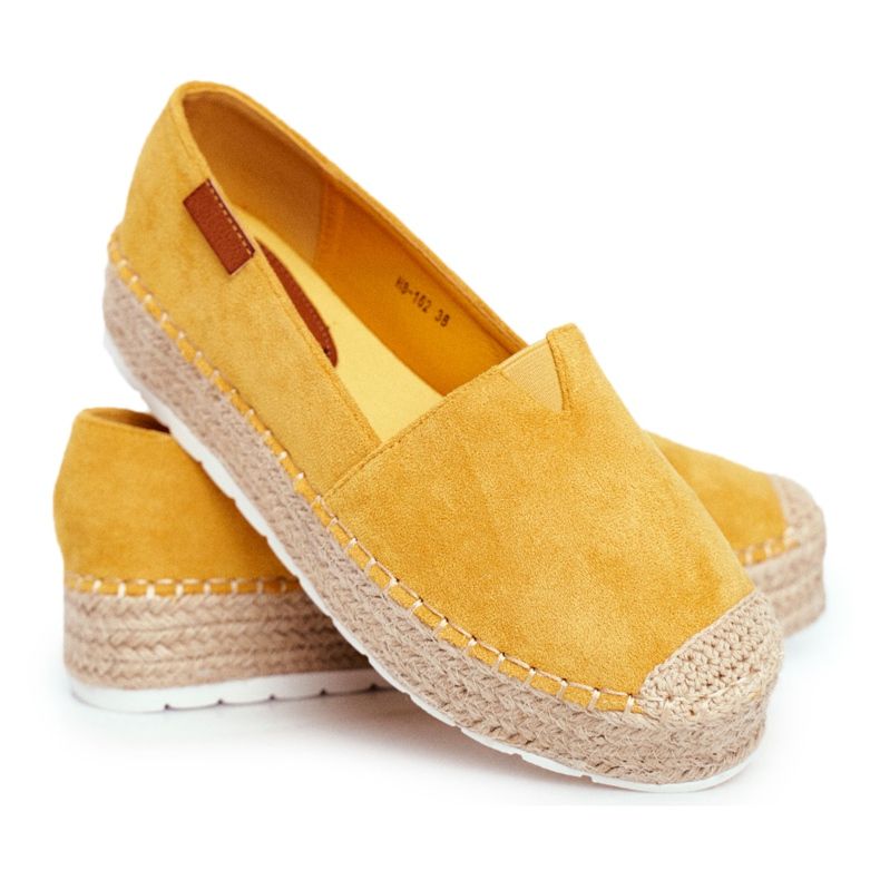 FRBS Naisten espadrillit keltaisella La Playa -pellava -alustalla keltainen