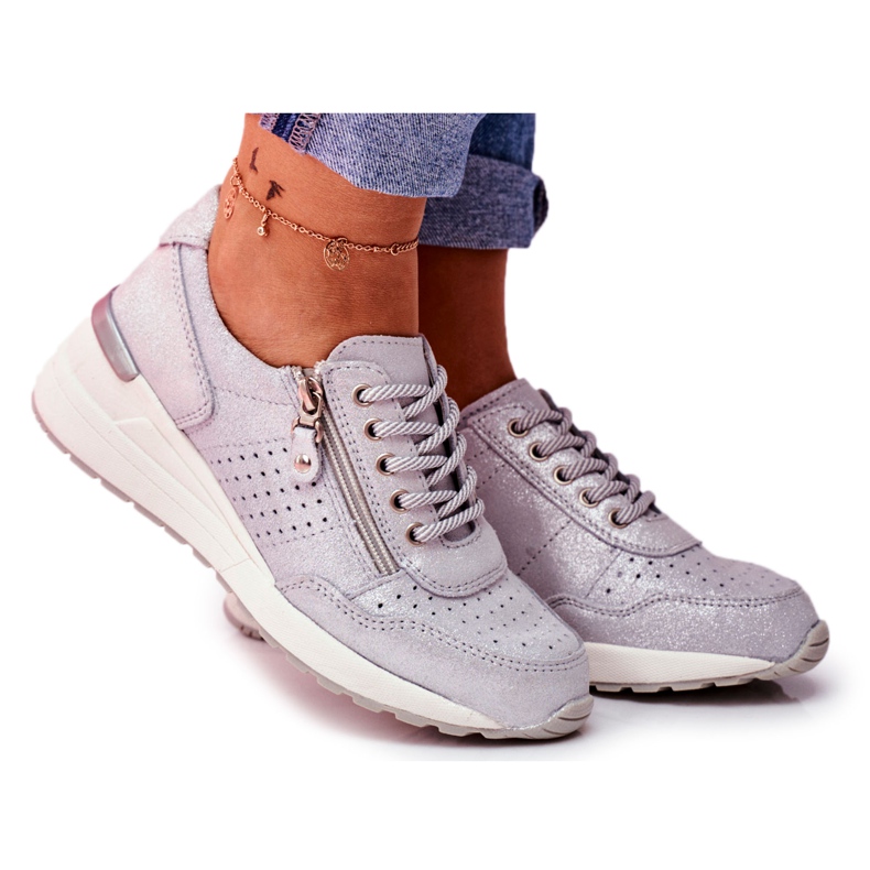 Vinceza Naisten urheilukengät Tennarit Nahka Hopea FT20-8675 Better Way harmaa