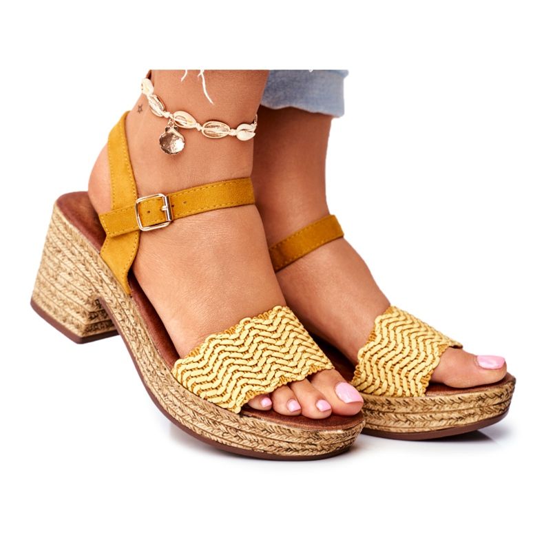EVE Keltaiset Fobi -naisten sandaalit korkealla korolla keltainen