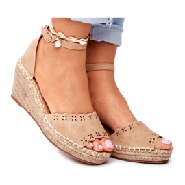 EVE Naisten Sandaalit On Wedge Espadrilles Beige Jousimies