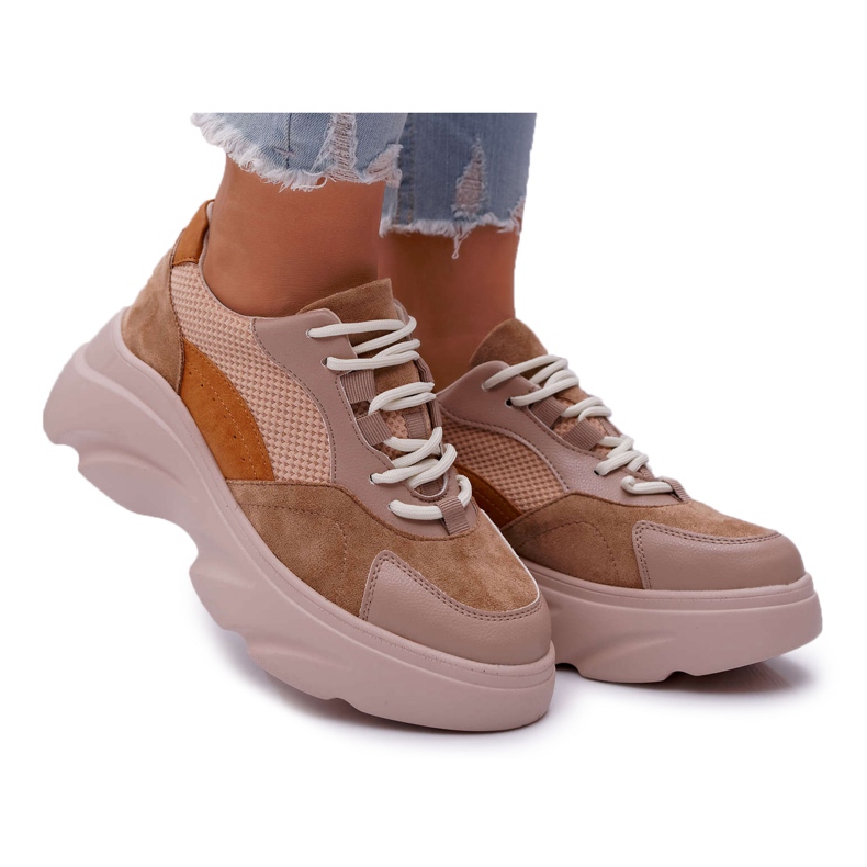 SEA Naisten urheilukengät Paksu pohja Camel Cardamon ruskea