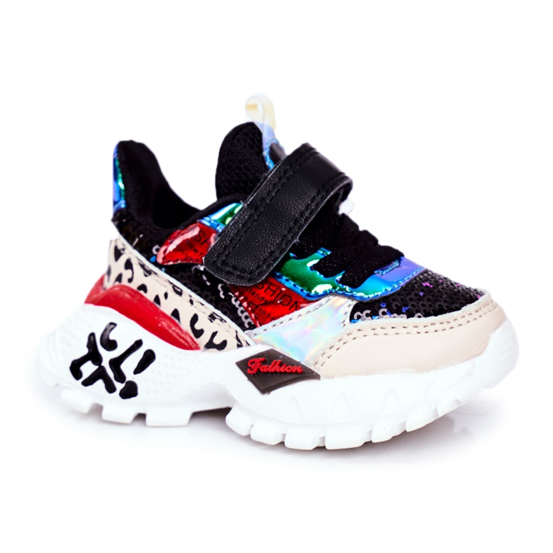 FRROCK Urheilulliset lasten kengät tarranauhalla mustalla Ole onnellinen monivärinen
