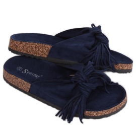 Naisten tummansiniset boho -tossut CK136P D.BLUE tummansininen