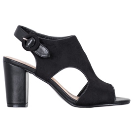 Weide Rakennettu sandaalit mokka musta