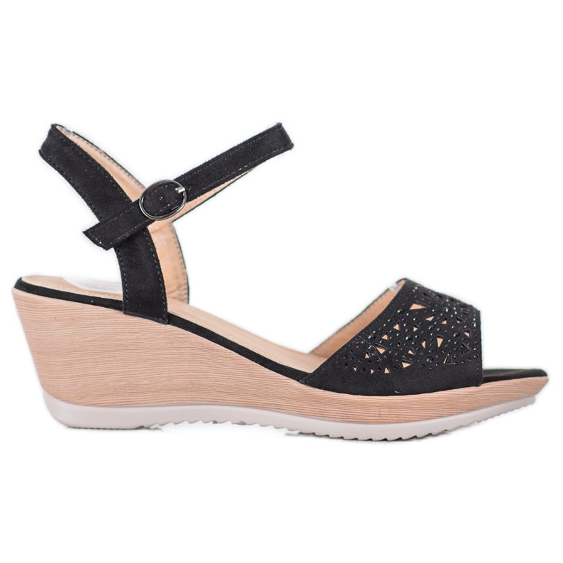 SHELOVET Kevyet avoimet sandaalit musta