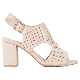 Small Swan Rakennetut avoimet sandaalit ruskea