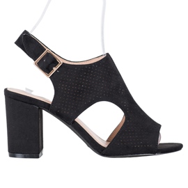 Small Swan Rakennetut avoimet sandaalit musta