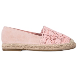Small Swan Suede Espadrilles pitsiä vaaleanpunainen