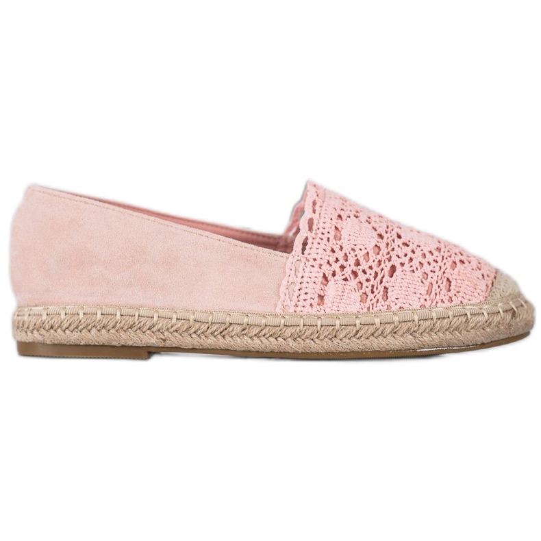 Small Swan Suede Espadrilles pitsiä vaaleanpunainen