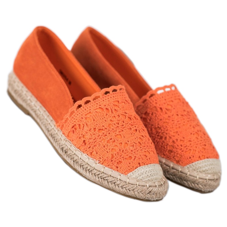 Small Swan Mokka espadrillit pitsillä oranssi Small Swan Mokka espadrillit pitsillä oranssi