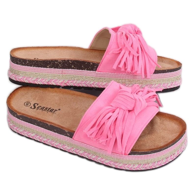 Naisten boho -vaaleanpunaiset tossut CK138P Fluoresceml Fushie vaaleanpunainen