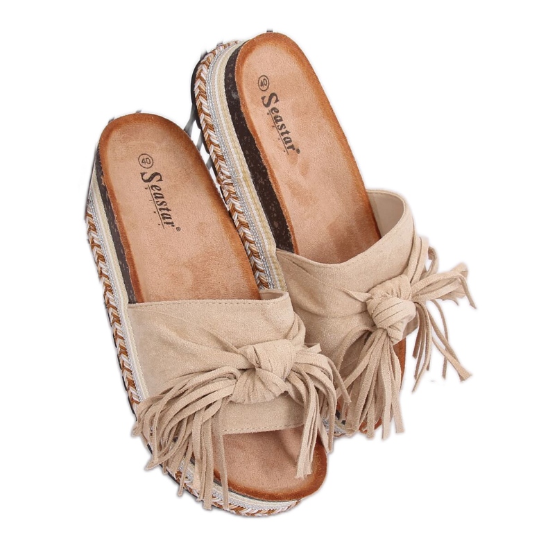 Naisten beige boho -tohvelit CK138P Beige