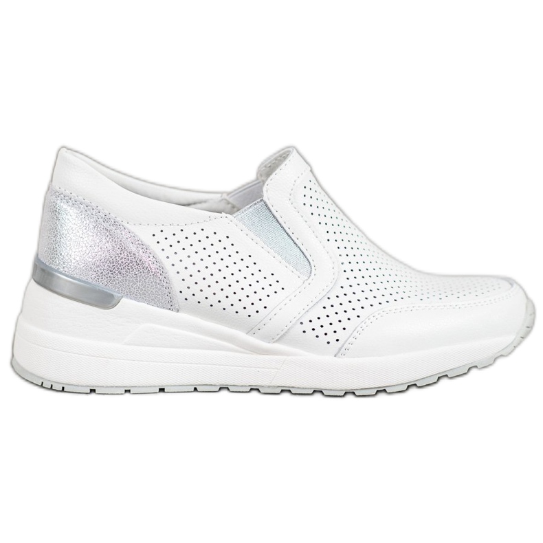 Filippo Avoimet nahkatossut valkoinen harmaa