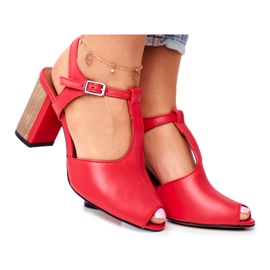 Naisten nahkasandaalit Maciejka Red 04117 punainen Naisten nahkasandaalit Maciejka Red 04117 punainen