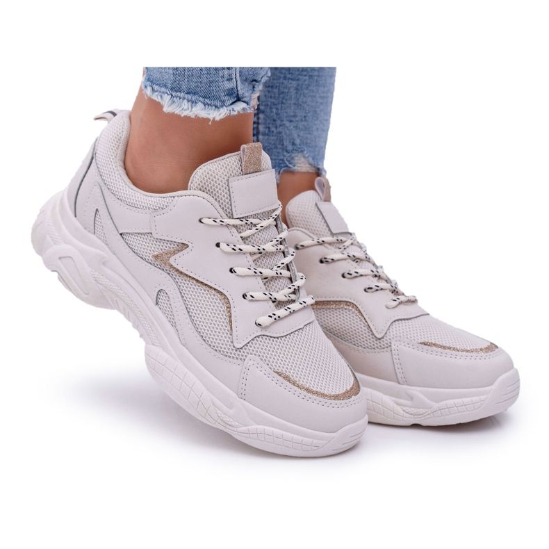 BUGO Naisten urheilukengät Beige Glitter Winchester