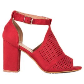 Small Swan Tyylikkäät Openwork -sandaalit punainen