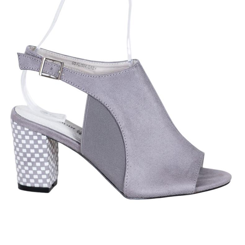 Goodin Rakennetut sandaalit, joissa on ruudullinen kantapää harmaa