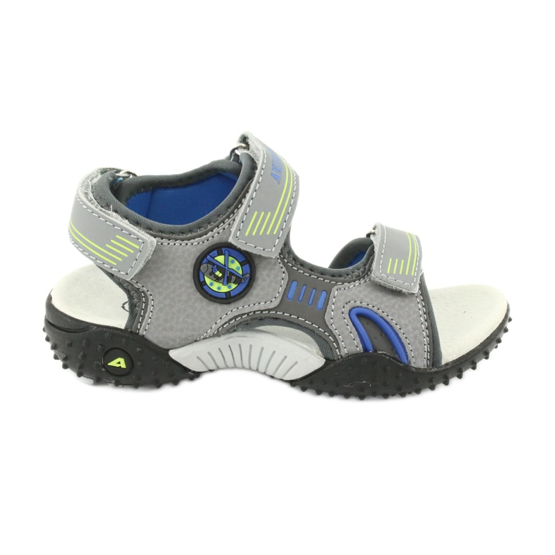 American Club Amerikkalaiset HL20/20 nahkapohjalliset sandaalit, harmaa-sininen