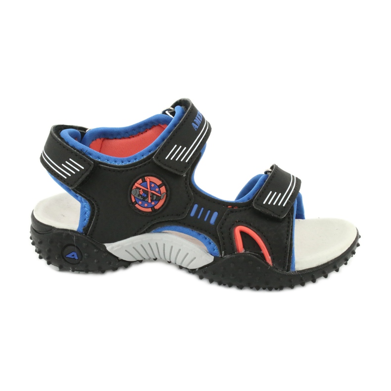 American Club Amerikkalaiset HL20/20 nahkapohjalliset sandaalit, musta/sininen