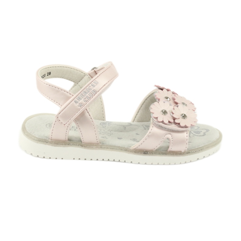 Vaaleanpunaiset sandaalit helmipaljeteilla American Club XD10/20 vaaleanpunainen