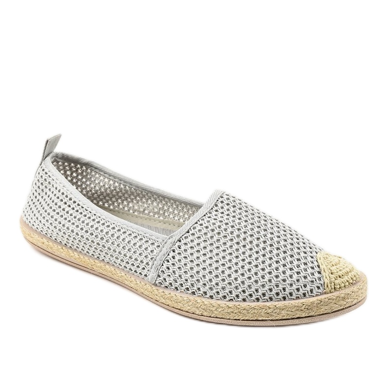 Harmaat lenkkarit, joissa on pitsiä JX55P