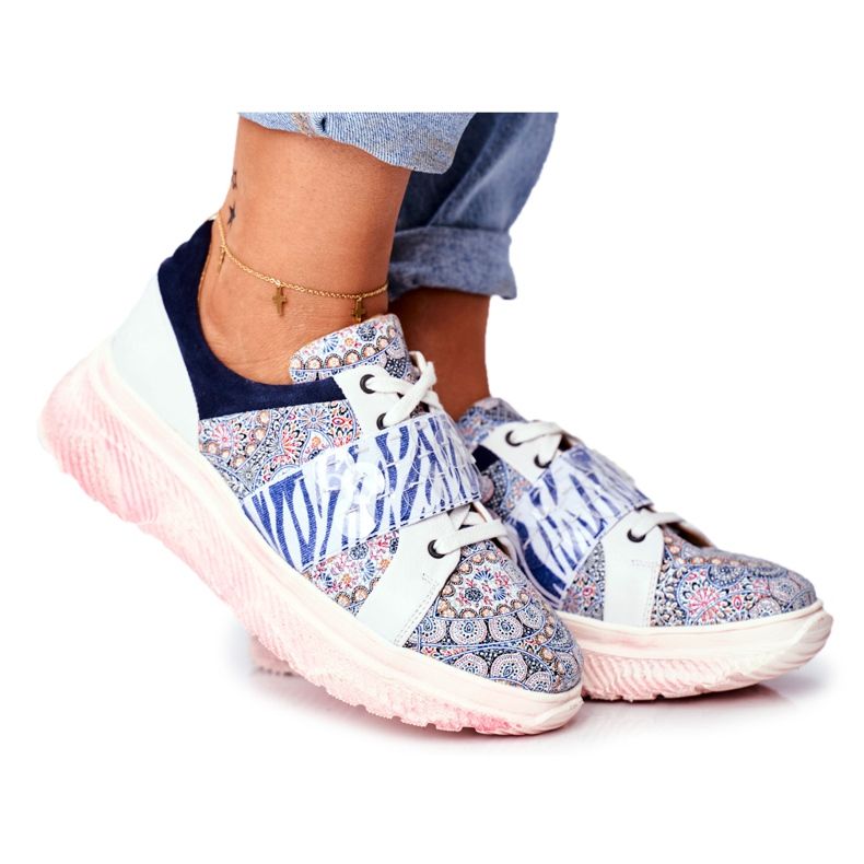 Naisten urheilukengät Maciejka 04448-27 ruskea laivastonsininen