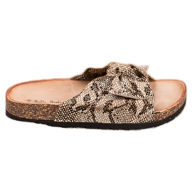 Bella Paris Snake Print -tossut beige