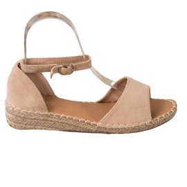SHELOVET Suede Espadrilles Sandaalit ruskea