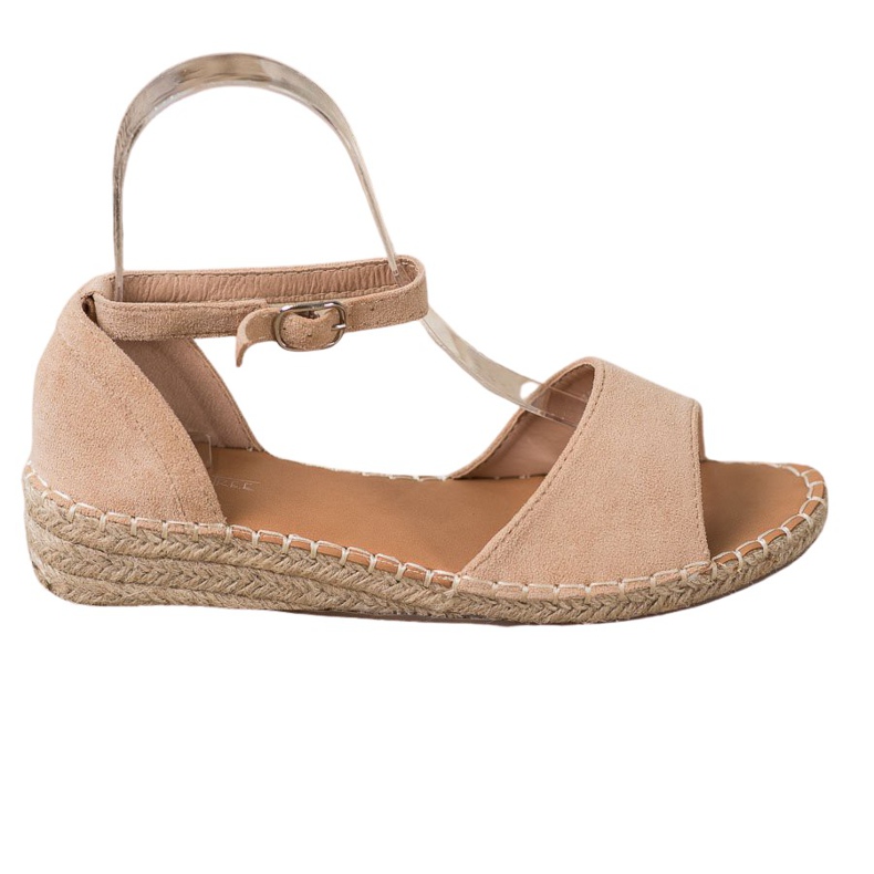 SHELOVET Suede Espadrilles Sandaalit ruskea