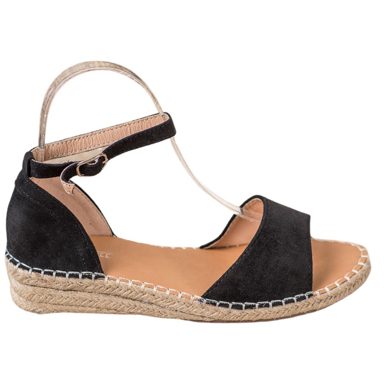 SHELOVET Suede Espadrilles Sandaalit musta