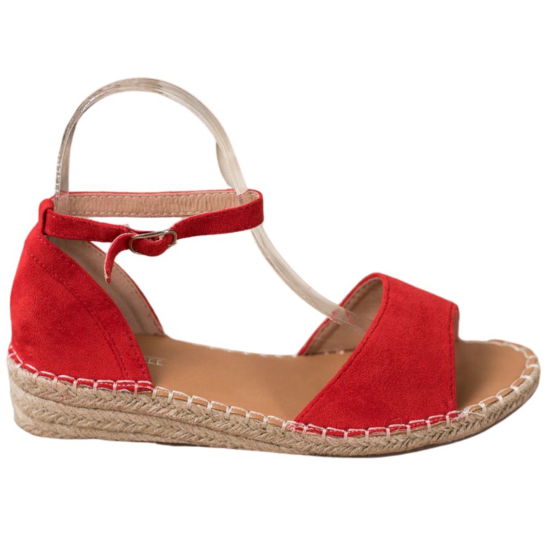 SHELOVET Suede Espadrilles Sandaalit punainen
