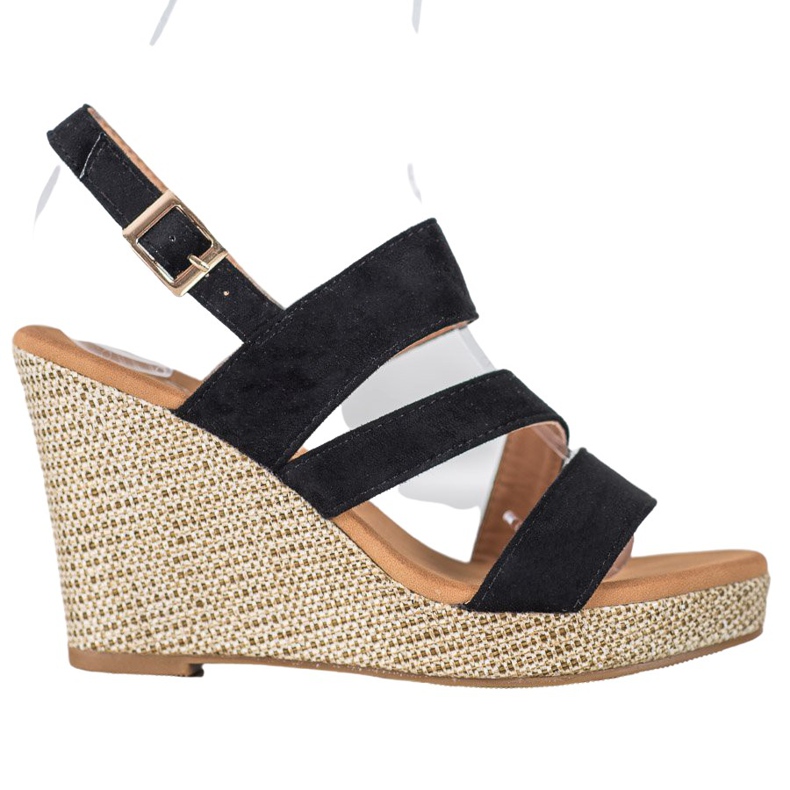 Small Swan Musta sandaalit Wedge