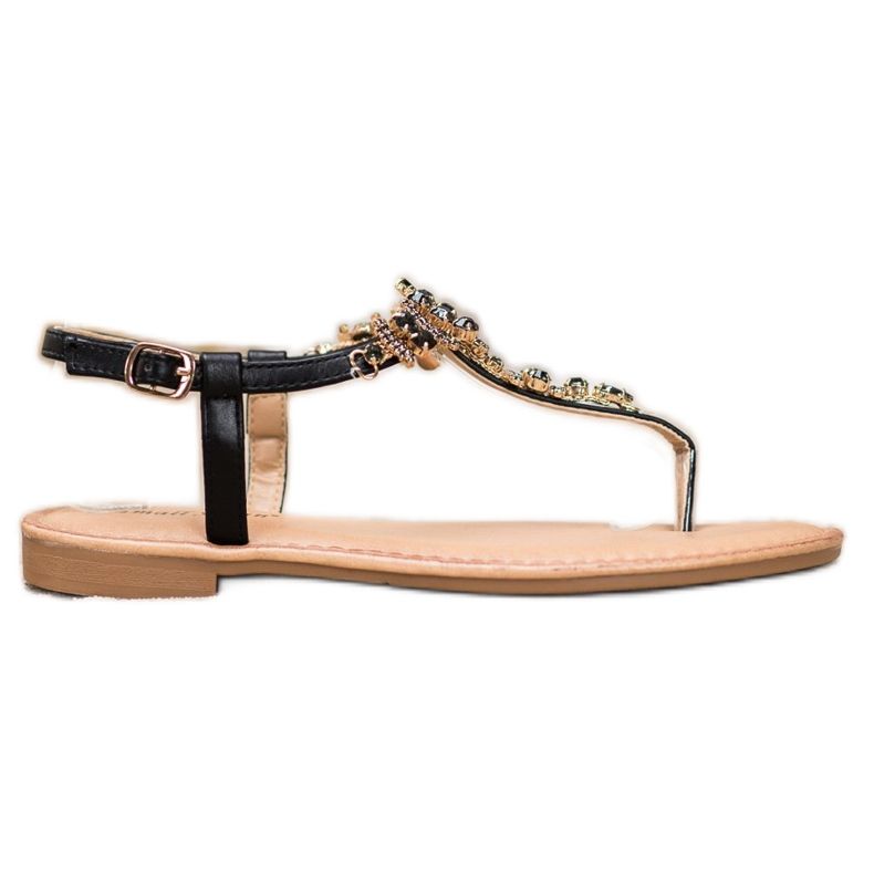 Small Swan Tyylikkäät sandaalit, joissa on kuutio zirkonia musta